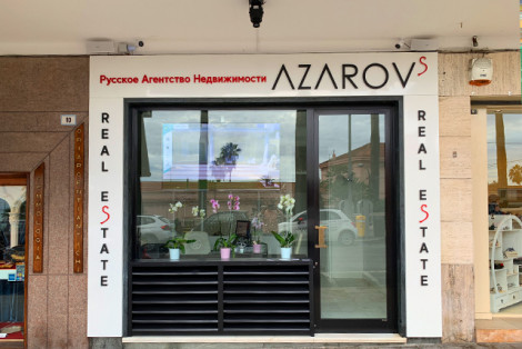 Kontoret til eiendomsmegler AZAROVS i San Remo, corso Imperatrice, 8 "bredde =
